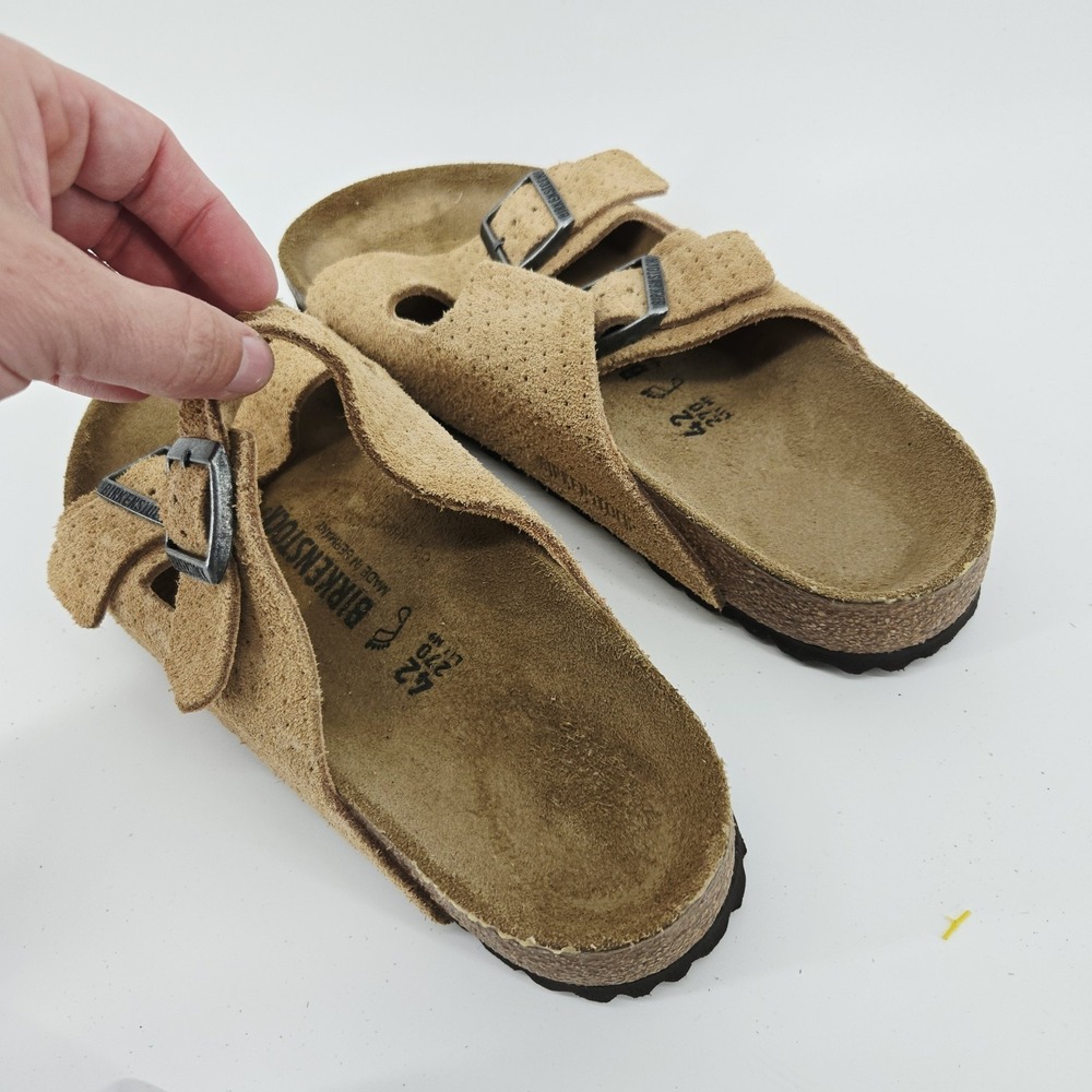 Birkenstock Arizona Taupe Suede Leather Soft Footbed Unisex Sandals Size 42 - Picture 4 of 6